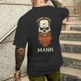 Evil Old Man Skull Viking Skull Dad Grandpa T-Shirt mit Rückendruck Geschenke für Ihn