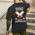 Fleischer Schlachter Butcher T-Shirt mit Rückendruck Geschenke für Ihn