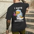 Garfield Ich Hasse Montags German S T-Shirt mit Rückendruck Geschenke für Ihn