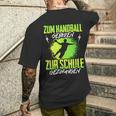 Handballgeborenes Kindershirt - Zur Schule Gezwungen, Handball-Kurzärmliges Herren-T-Kurzärmliges Herren-T-Shirt Geschenke für Ihn