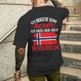 Ich Brauche Keine Therapie Ich Muss Nur Nach Norwegian T-Shirt mit Rückendruck Geschenke für Ihn