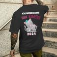 Ich Werde Eine Große Schwester 2024 Cat T-Shirt mit Rückendruck Geschenke für Ihn