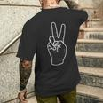 Peace Finger Symbol T-Shirt mit Rückendruck Geschenke für Ihn