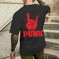 Punk Mohawk Punk Rocker Punker Black T-Shirt mit Rückendruck Geschenke für Ihn