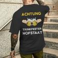 Schützenfest Achtung Trinkfest Hofstaat German Langu T-Shirt mit Rückendruck Geschenke für Ihn