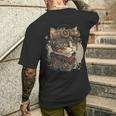 Steampunk Cat Kitten Steam Punk T-Shirt mit Rückendruck Geschenke für Ihn