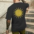 Sun Solar System Golden Retro Symbol T-Shirt mit Rückendruck Geschenke für Ihn