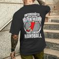 Unterschätze Nie Einen Alten Mann Handball T-Shirt mit Rückendruck Geschenke für Ihn