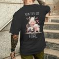 Vegetarier Kein Tier Ist Egal Veganer Kuh Schwin German T-Shirt mit Rückendruck Geschenke für Ihn