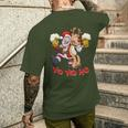 Betrunkener Weihnachtsmann Mit Rudolf Dem Rentier Xmas T-Shirt mit Rückendruck Geschenke für Ihn
