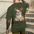 English Bulldog Christmas Dog Reindeer T-Shirt mit Rückendruck Geschenke für Ihn