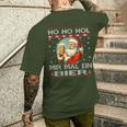 Ho Ho Hol Mir Mal Ein Bier Santa Christmas Black T-Shirt mit Rückendruck Geschenke für Ihn