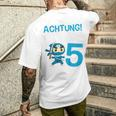 Children's Ninja 5Th Birthday Achtung Ich Bin Fünf T-Shirt mit Rückendruck Geschenke für Ihn