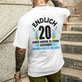 Endlich 20 Kurzärmliges Herren-T-Kurzärmliges Herren-T-Shirt, Humorvolles Design über Eltern Wohnen Noch Geschenke für Ihn