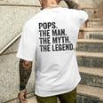 Pops Der Mann Der Mythos Die Legende Papaatertag T-Shirt mit Rückendruck Geschenke für Ihn