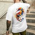 Seepferdchen Abstrakte Tier Geometrische Kunst Seepferdchen T-Shirt mit Rückendruck Geschenke für Ihn