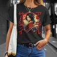 Coole Samurai-Damen Kriegerin Japanische Ninja Damen Kawaii T-Shirt Geschenke für Sie