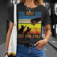 Best Cat Dad Ever Vintage Retro Cat Fist Bump T-Shirt Geschenke für Sie