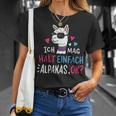 Lustiges Alpaka Fan T-Shirt: 'Ich mag halt einfach Alpakas, OK?' Schwarz Geschenke für Sie