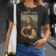 Mona Lifta Parodie T-Shirt, Muskulöse Mona Lisa Fitness Humor Geschenke für Sie