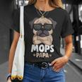 Mops Papa Lustiges T-Shirt, Pug mit Sonnenbrillen für Hundeliebhaber Geschenke für Sie