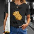 Niedliche Capibara Sprüche Capybara With Water Pig Blue T-Shirt Geschenke für Sie