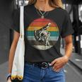 Retro Skelett Gitarrenspieler Herren T-Shirt, Vintage Sonnenuntergang Motiv Geschenke für Sie