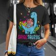 Saigesaurus Personalisierter Name Saige Dino Dinosaurier Geburtstag T-Shirt Geschenke für Sie