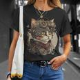 Steampunk Cat Kitten Steam Punk T-Shirt Geschenke für Sie