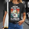 Unicorn Geh Mir Aus Dem Weg Du Unnötiger Sozialkontakt German S T-Shirt Geschenke für Sie