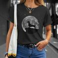 Wolf Silhouette bei Mondschein Herren T-Shirt in Schwarz Geschenke für Sie