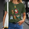 Dabbing Santa Elf Santa Reindeer Xmas Short Sleeve Black T-Shirt Geschenke für Sie