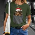 Dachshund Pocket Dog Christmas Black T-Shirt Geschenke für Sie