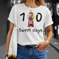 100 Süße Schultage Kaugummiautomat Lehrerin Studentin T-Shirt Geschenke für Sie