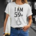 I Am 59 Plus 1 Lustiger 60 Geburtstag 1960 1961 T-Shirt Geschenke für Sie