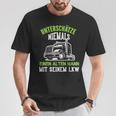 Alter Trucker Mann & Sein LKW Schwarz T-Shirt, Trucker-Leben Motiv Lustige Geschenke