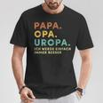 Bester Papa und Opa Retro T-Shirt, Perfekt für Vatertag Lustige Geschenke
