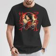 Coole Samurai-Damen Kriegerin Japanische Ninja Damen Kawaii T-Shirt Lustige Geschenke