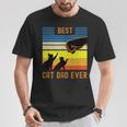 Best Cat Dad Ever Vintage Retro Cat Fist Bump T-Shirt Lustige Geschenke