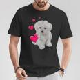 Maltese Dog And Heart Dog T-Shirt Lustige Geschenke