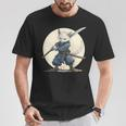 Ninja Katze Mit Großem Schwert T-Shirt Lustige Geschenke