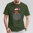 Dachshund Pocket Dog Christmas Black T-Shirt Lustige Geschenke
