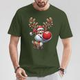 Festliches Rentier mit Leuchtender Nase Weihnachts-T-Shirt, Beleuchtetes Motiv Lustige Geschenke