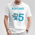 Children's Ninja 5Th Birthday Achtung Ich Bin Fünf T-Shirt Lustige Geschenke