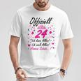 Damen 24 Geburtstag Lustig Offiziell 24 Ich Kann AllesSchatz T-Shirt Lustige Geschenke