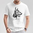 Dobermann Portrait Dog Portrait Dobie Dog White T-Shirt Lustige Geschenke