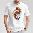 Seepferdchen Abstrakte Tier Geometrische Kunst Seepferdchen T-Shirt Lustige Geschenke