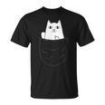 Cat Middle Finger Pocket Cat Gray T-Shirt