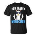 Ich Hasse Menschen Alpaca And Lama With Middle Finger S T-Shirt