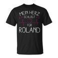 My Heart Beats Fur Roland I Love Roland T-Shirt